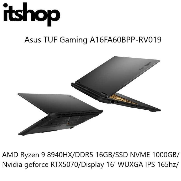 Asus Tuf Gaming A16 R9 8940HX\16\1000\RTX5070\Display 16'1 WUXGA 165hz