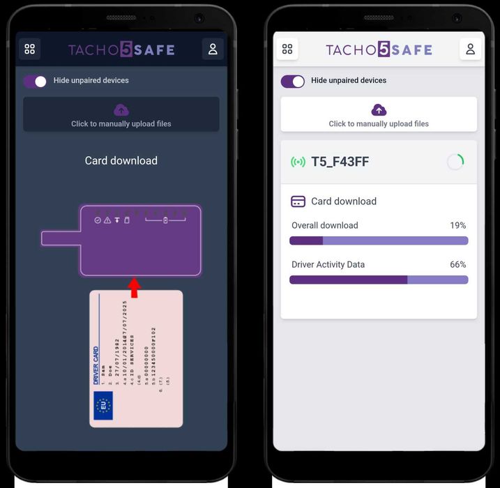 Cititor de date Tacho5Safe+ Plus stocare în cloud