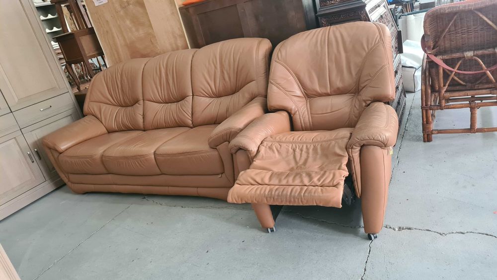 кожен диван 3+1 внос от Европа