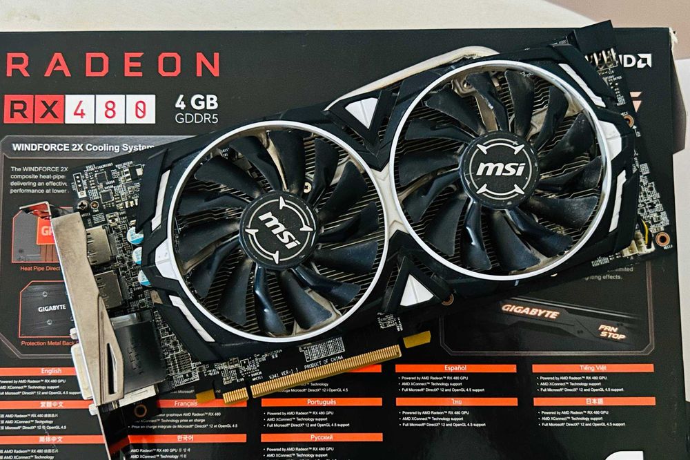 Видеокарта AMD Radeon RX 470 4GB, б/у в отличном состоянии