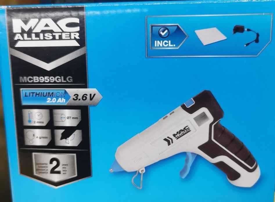 Pistol lipit batoane plastic la cald NOU cu acumulator 2 Ah, garanție