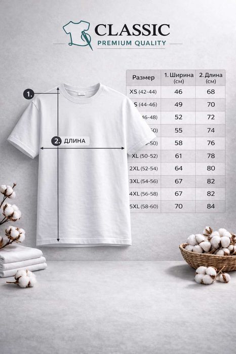 Мужские и Детские Футболки CLASSIC Premium Quality — 100% Хлопок