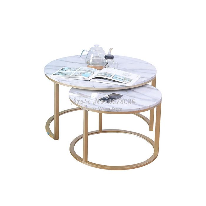 Деревянный журнальный столик с мраморной