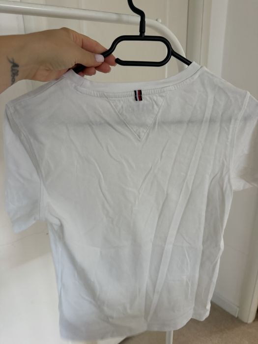 Tricou Tommy Hilfinger 152 cm 11-12 ani bumbac alb