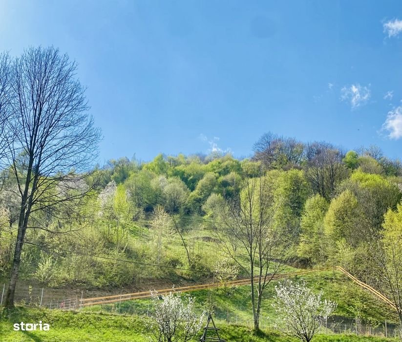 Teren vedere panoramica lacul Paltinu si dealuri in Valea Doftanei