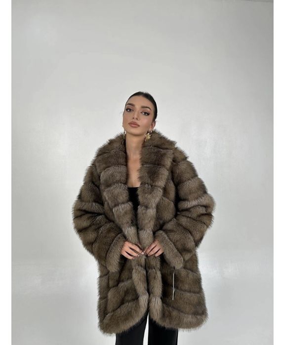 Эко шуба коричневый
