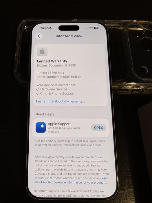 iPhone 17 Pro Max  Argintiu. Garantie.