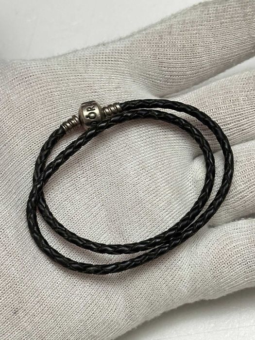 BRATARA ARGINT 925 - PANDORA - ALE + Snur din piele - Originala !