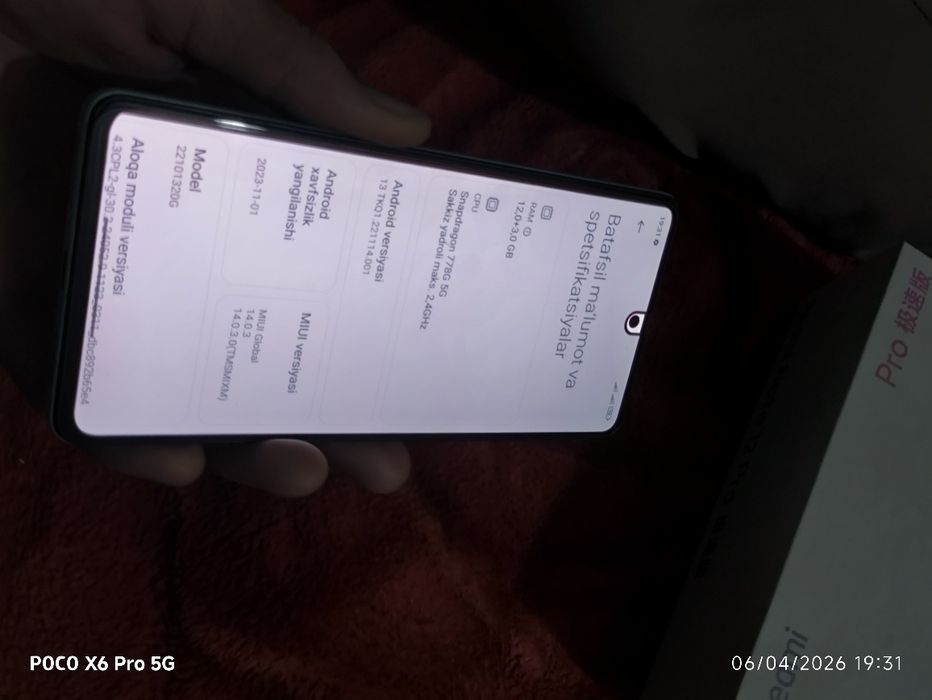 Redmi note 12 Pro 5G 12/256gb yangi