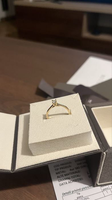 Inel logodna Teilor aur 14k + diamant