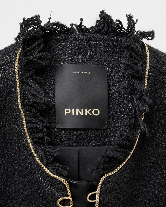 PINKO Made in Italy черно букле сако с игли и синджири – IT 38