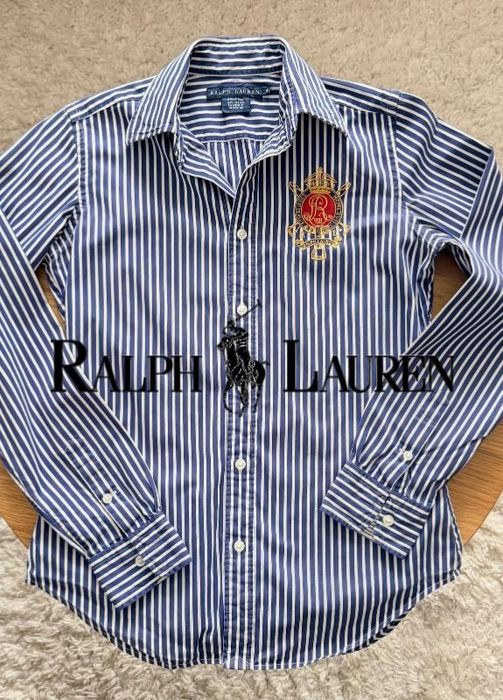 Cămașă Dama Ralph Lauren cu dungi și emblemă brodată – Mărimea 4 (S)