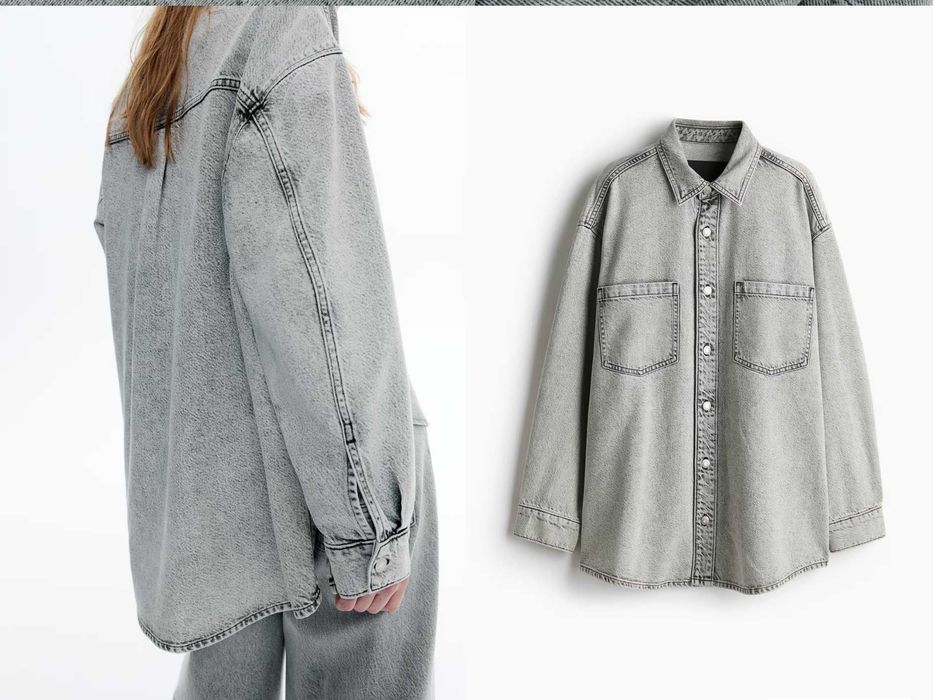 Новая джинсовая рубашка H&M, размер  L/XXL