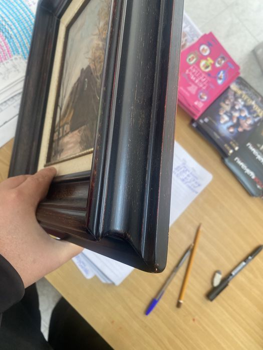 Стара немска картина масло върху платно