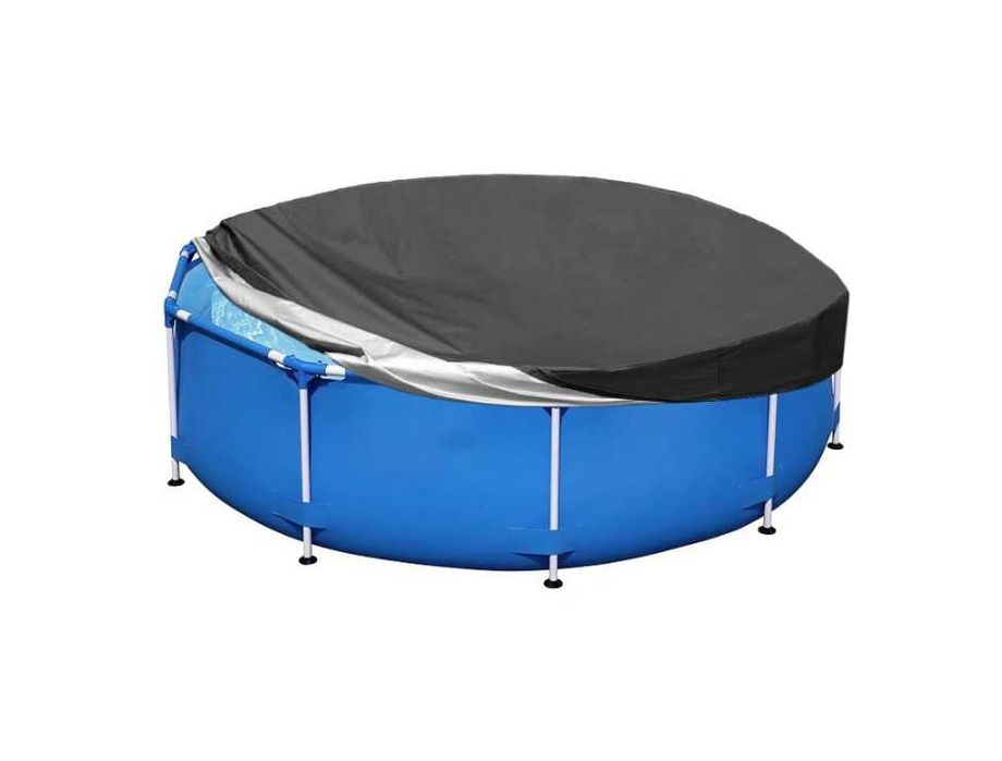 Husa pentru piscina rotunda, Panza Oxford, 244 x 244 cm, Negru