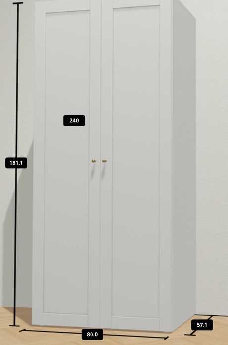 IKEA PLATSA Dulapuri cu 2 uşi, alb, 80x57x181 cm - 400 RON/Dulap