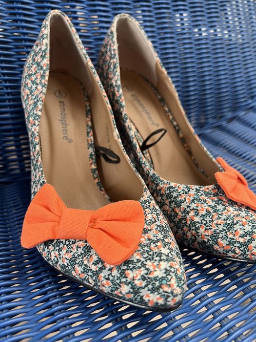 Pantofi cu toc si fundita Primark mărimea 38