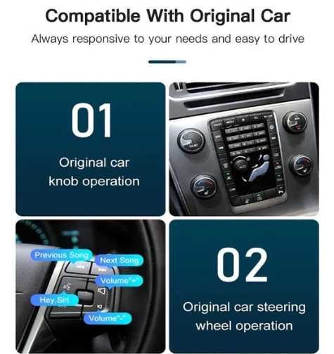 Безжичен Apple Carplay /Android Auto модул за Volvo XC60 V40 V40 2015-2018 7 инчов дисплей
