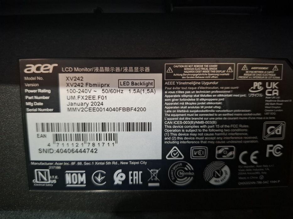 Монитор Acer Nitro 540 гц