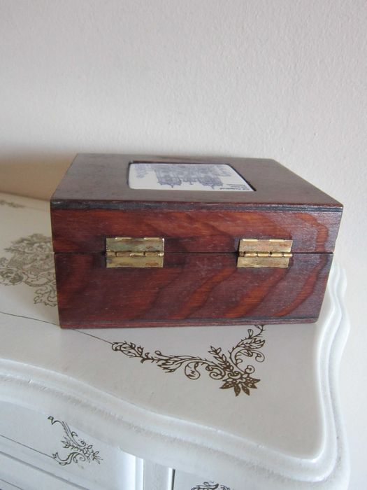 cadou rar Cutie Caseta lemn +  Suvenir Catedrala Braga Portugalia 1960