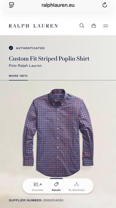 Нова Polo Ralph Lauren Slim Fit Striped Poplin риза - S размер.