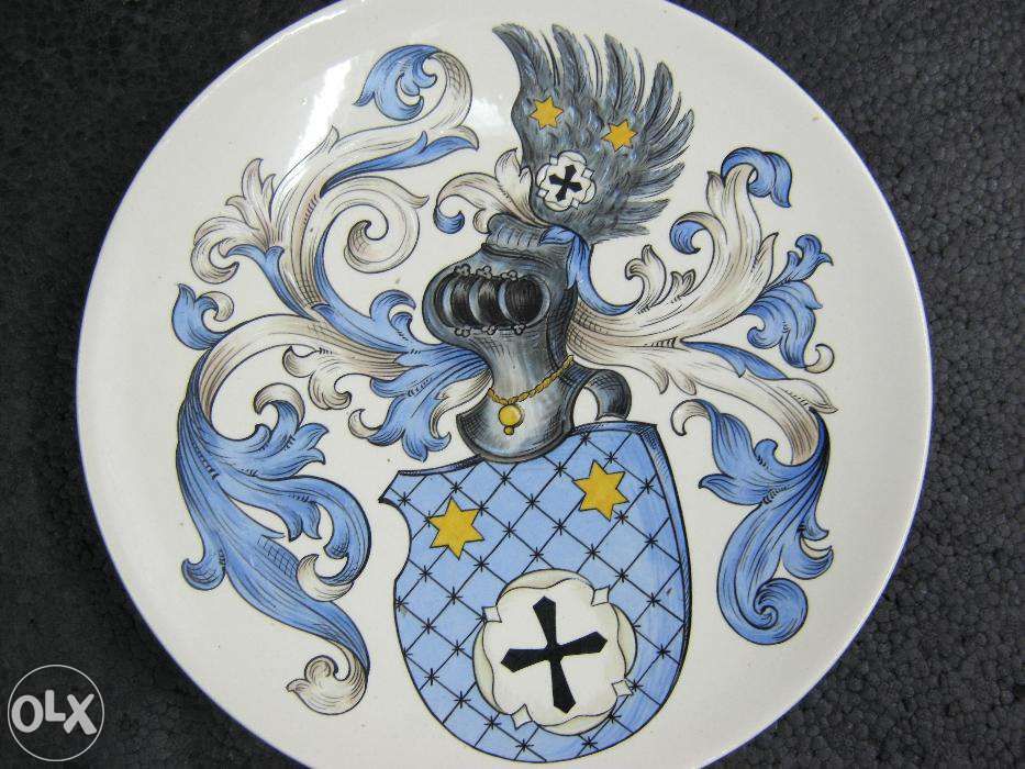 Farfurie rara,colectie,blazon nobiliar,portelan de exceptie!