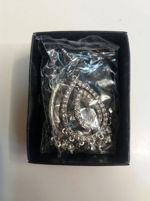 Cercei lungi eleganți/candelabru cu cristale (gablonț)