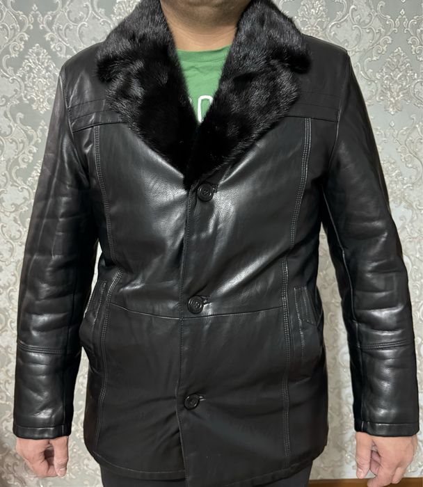 Мужская кожанная дубленка