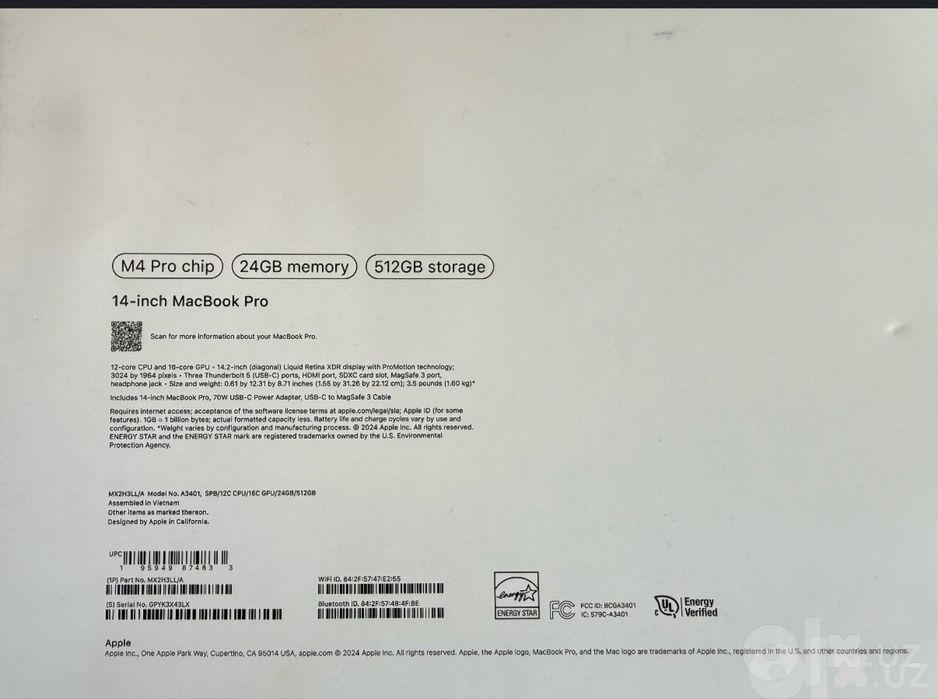 Apple Macbook Pro M4 Pro  2024 в идеальном состонии