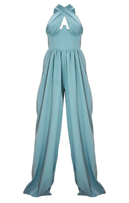 синьо-зелен гащеризон подходящ за официални събития