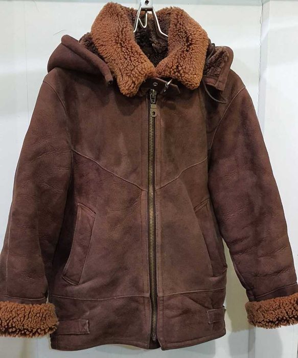 Натуральная кожаная Куртка Пилот+Шапка