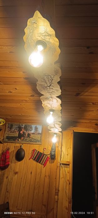 Дървен полилей масив