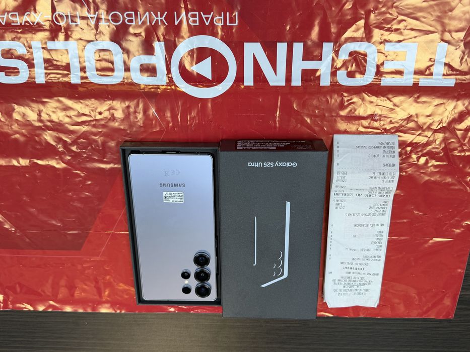 КАТО НОВ 256GB Samsung S25 Ultra Гаранция Технополис 2026г. Blue