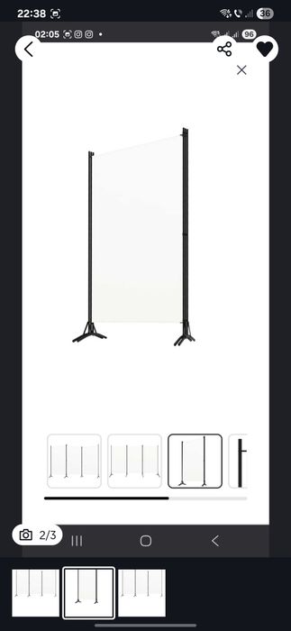 Paravan din 3 panouri