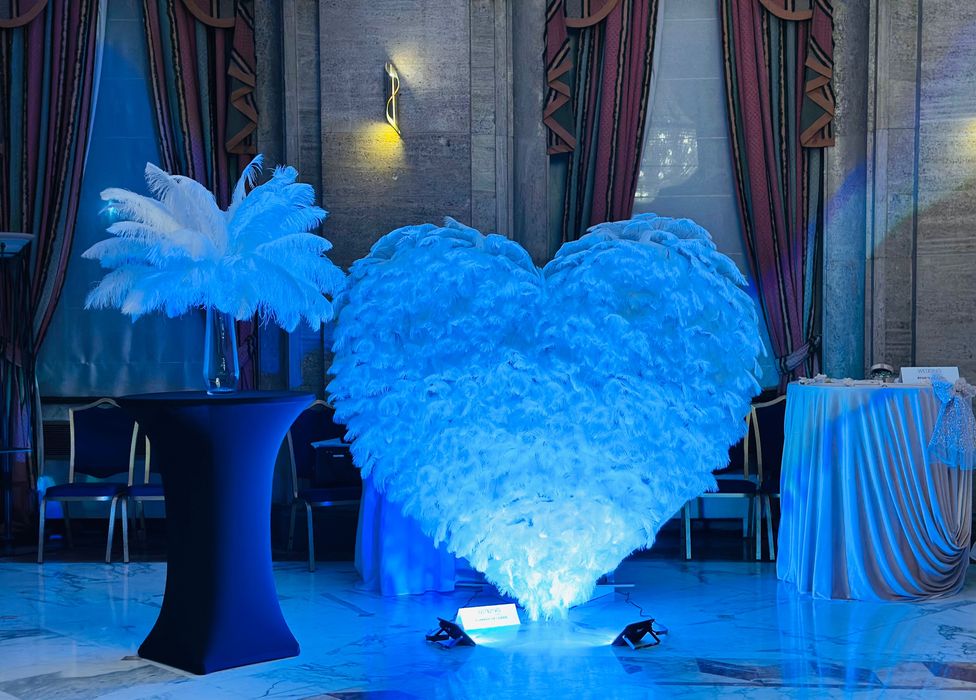 Сърце от щраусови пера за Сватба - под НАЕМ