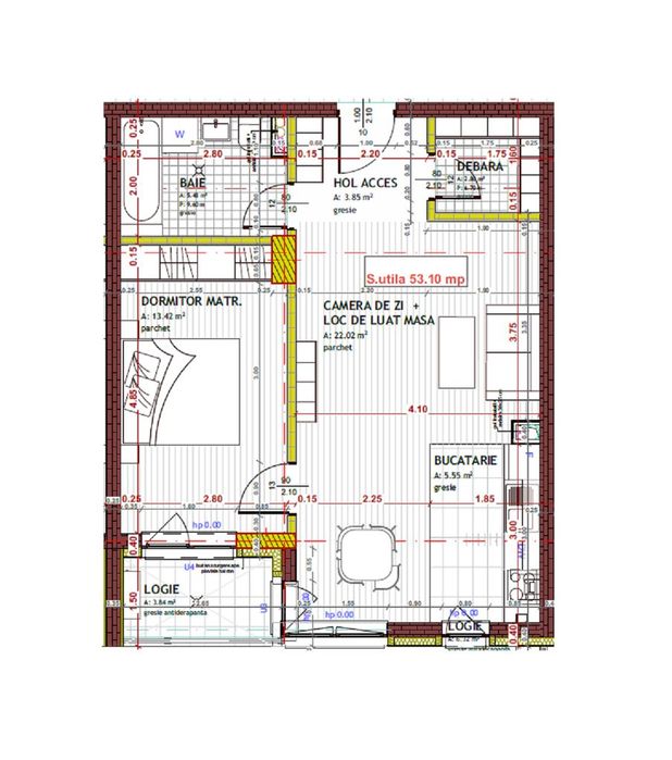 Apartament 2 camere semifinisat 53 mp et.intermediar, lift in Floresti — fotografia 1