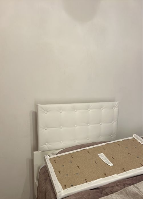 Горни табли за легло 2.бр бели 80x5x78/88 см, изкуствена кожа