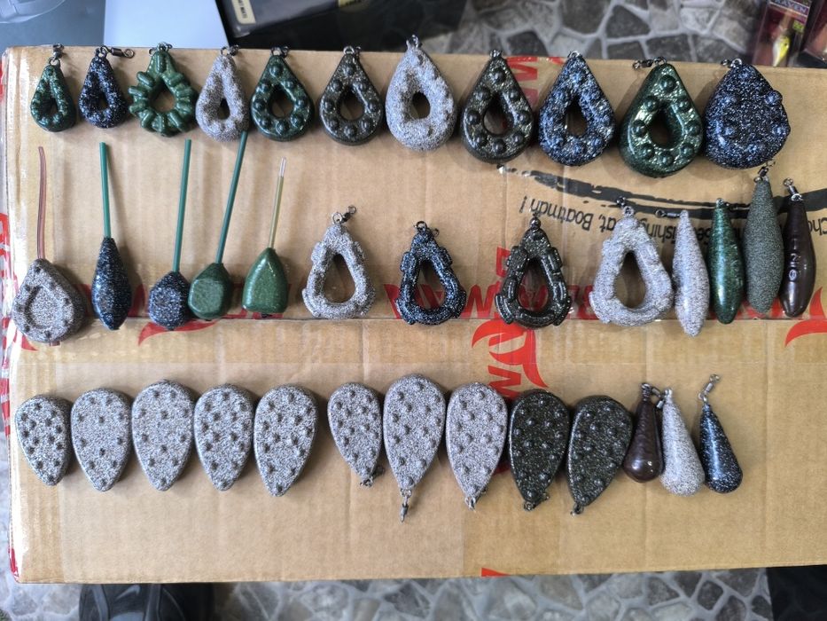 Шаранджиско олово и кошнички за фидер!!! Всички грамжи и форми  Топ цени и качество най вече! Цени за магази и на едро!!!