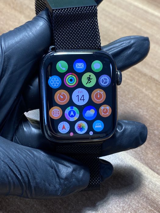 Apple Watch Seria 7 Stainless Steel/45 mm /Black/Sănătate baterie 100%