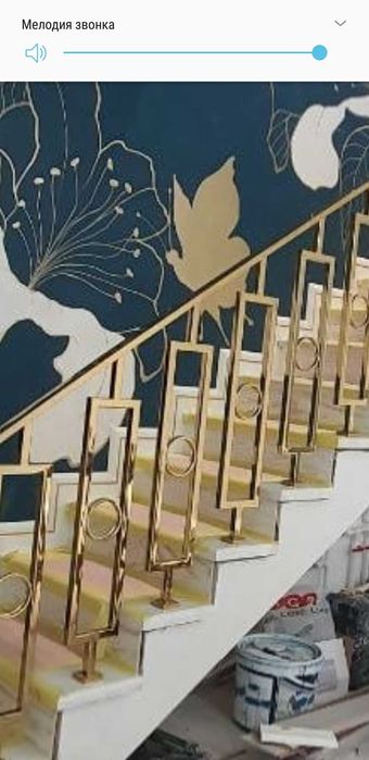 Декор интерера из нержавеющей стали на заказ обработка золотом