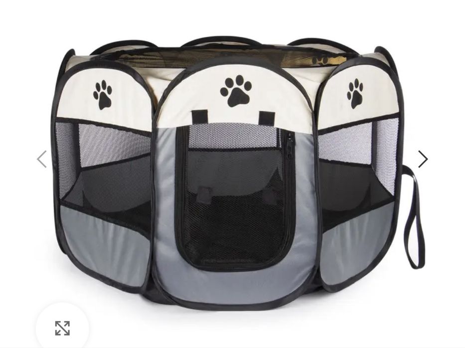 Сгъваема преносима клетка за домашни любимци от плат