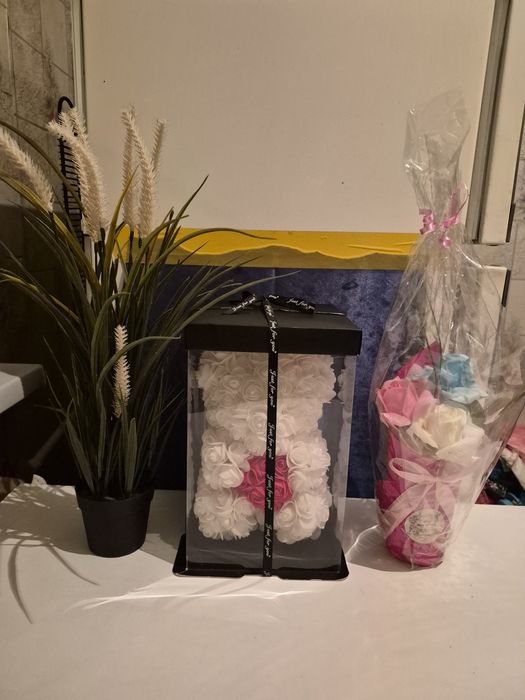 Мишка из роз.23 см.