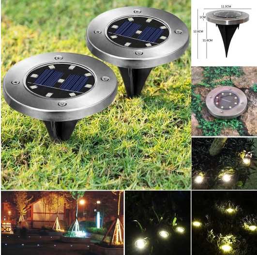 4 броя комплект LED соларни лампи за земя