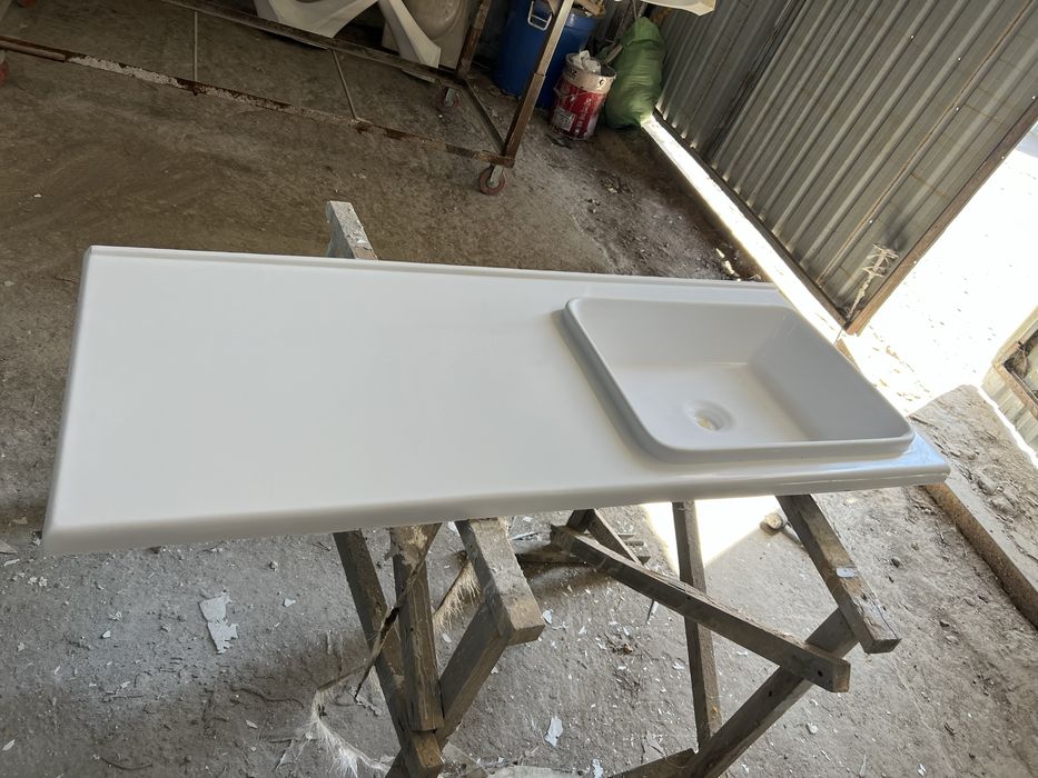 Раковина 120/50 со столешницей над стиральной машиной