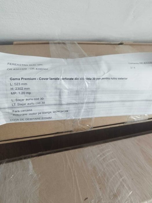 Covor lamele perforate 39 mm pentru rulou exterior