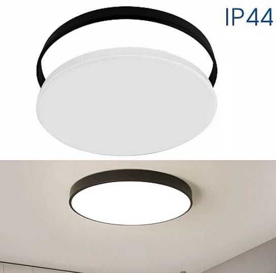 Водоустойчив LED плафон за баня с черен ринг - 18/24/32W