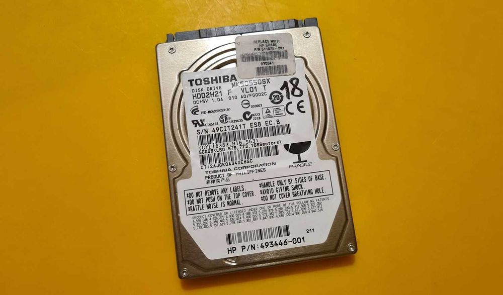 18.HDD Hard Disk Laptop Toshiba 500Gb 5400rpm 8MB SATA II