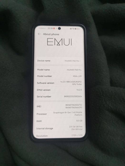 Huawei P60 Pro 256GB Rococo Pearl + husa (ca nou)