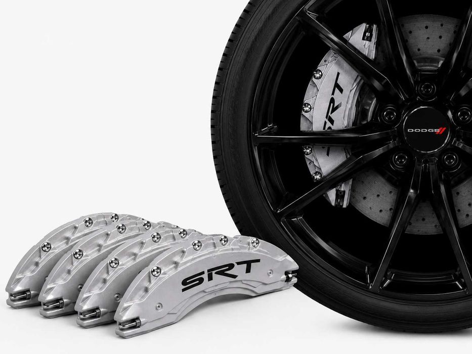 Метални капаци за спирачни апарати SRT – Dodge / Jeep – 4 броя, Сребристи