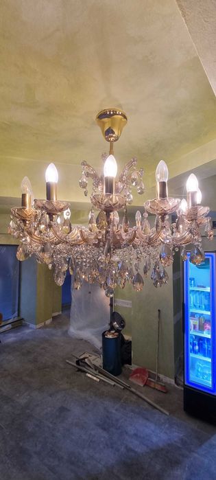 Candelabru / lustra / cristale / becuri incluse